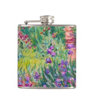Claude Monet - Der Irisgarten in Giverny Flachmann
