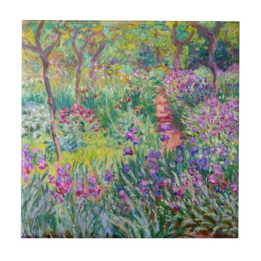 Claude Monet - Der Irisgarten in Giverny Fliese (Vorderseite)