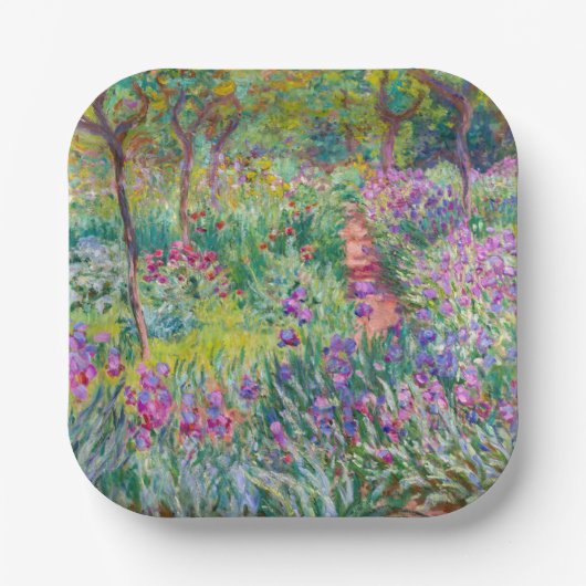 Claude Monet - Der Irisgarten in Giverny Pappteller (Vorderseite)