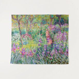 Claude Monet - Der Irisgarten in Giverny Wandteppich