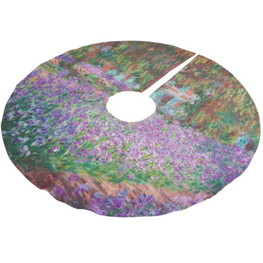 Claude Monet - Der Kunstgarten von Giverny Polyester Weihnachtsbaumdecke (Schrägansicht)