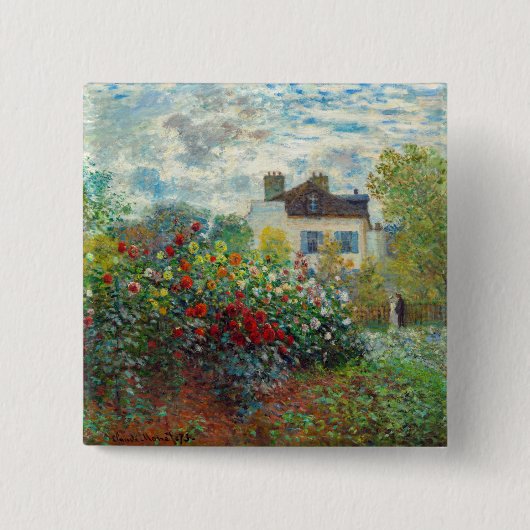 Claude Monet - Der Künstlergarten in Argenteuil Button (Vorderseite)