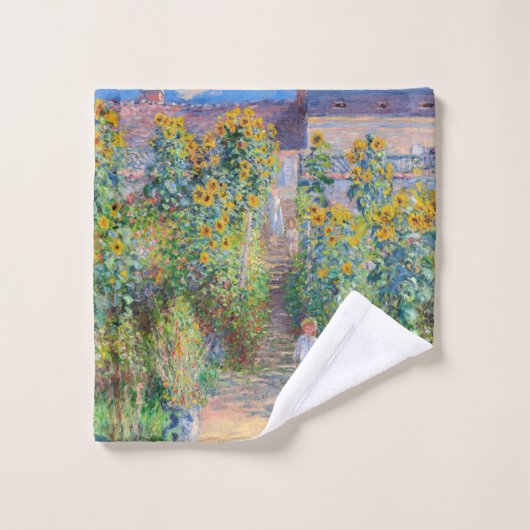 Claude Monet - Der Künstlergarten in Vetheuil Badhandtuch Set (Waschlappen)
