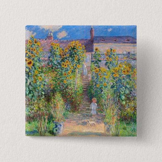 Claude Monet - Der Künstlergarten in Vetheuil Button (Vorderseite)