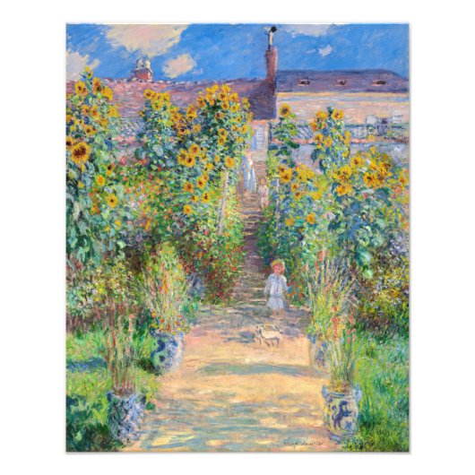 Claude Monet - Der Künstlergarten in Vetheuil Fotodruck (Vorne)