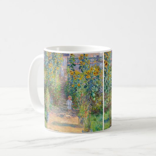 Claude Monet - Der Künstlergarten in Vetheuil Kaffeetasse (Vorderseite Links)