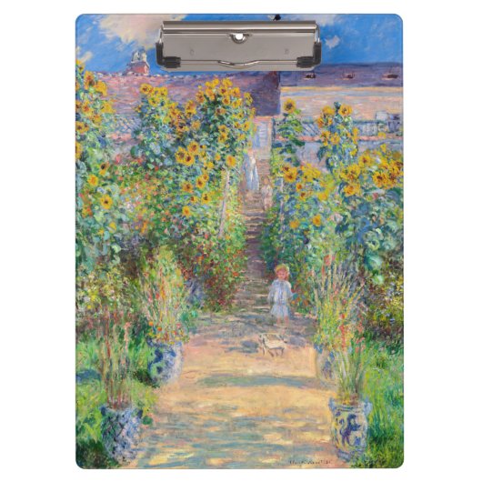 Claude Monet - Der Künstlergarten in Vetheuil Klemmbrett (Vorderseite)