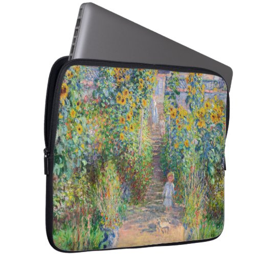 Claude Monet - Der Künstlergarten in Vetheuil Laptopschutzhülle (Vorne Rechts)