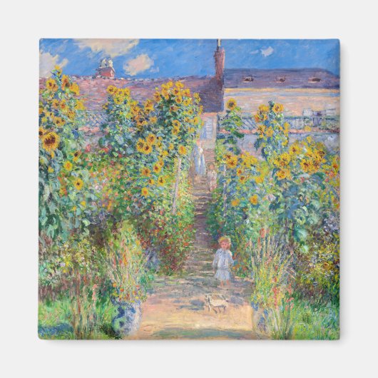 Claude Monet - Der Künstlergarten in Vetheuil Magnet (Vorne)