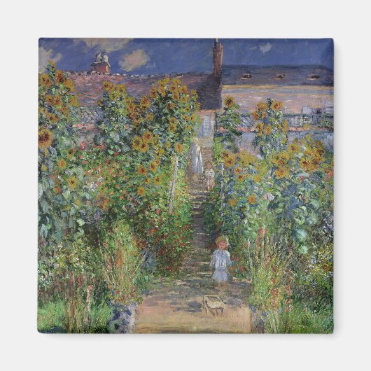 Claude Monet | Der Künstlergarten in Vetheuil Magnet (Vorne)