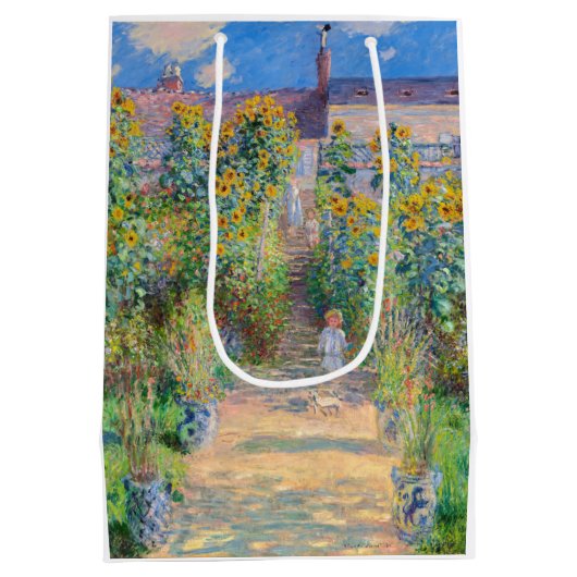 Claude Monet - Der Künstlergarten in Vetheuil Mittlere Geschenktüte (Rückseite)