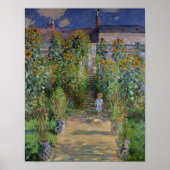 Claude Monet | Der Künstlergarten in Vetheuil Poster (Vorne)