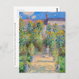 Claude Monet - Der Künstlergarten in Vetheuil Postkarte