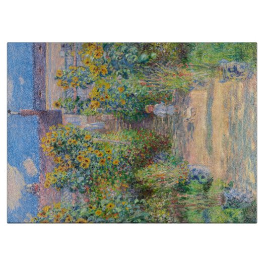Claude Monet - Der Künstlergarten in Vetheuil Schneidebrett (Vorderseite)