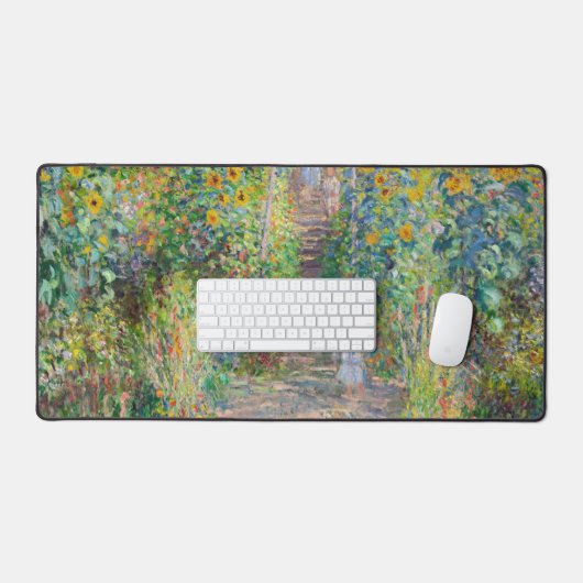 Claude Monet - Der Künstlergarten in Vetheuil Schreibtischunterlage (Tastatur & Maus)