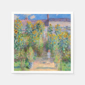 Claude Monet - Der Künstlergarten in Vetheuil Serviette (Vorderseite)