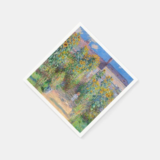 Claude Monet - Der Künstlergarten in Vetheuil Serviette (Ecke)
