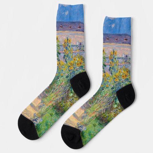 Claude Monet - Der Künstlergarten in Vetheuil Socken (Linkes Detail)
