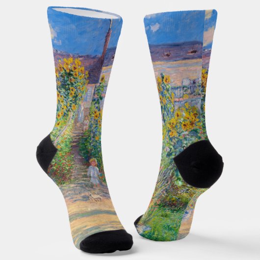 Claude Monet - Der Künstlergarten in Vetheuil Socken (Gewinkelt)