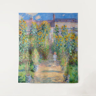 Claude Monet - Der Künstlergarten in Vetheuil Wandteppich