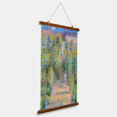 Claude Monet - Der Künstlergarten in Vetheuil Wandteppich Mit Holzrahmen (Gewinkelt)