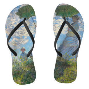 Claude Monet - Der Spaziergang, Frau mit Sonnensch Badesandalen