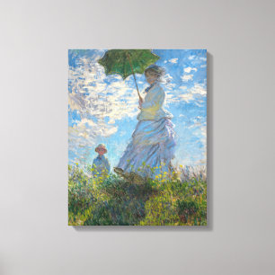 Claude Monet - Der Spaziergang, Frau mit Sonnensch Leinwanddruck
