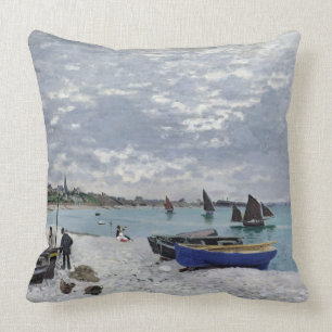 Claude Monet der Strand bei Sainte-Adresse Kissen