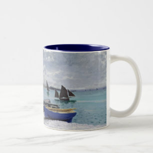 Claude Monet der Strand bei Sainte-Adresse Zweifarbige Tasse
