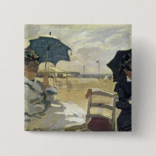Claude Monet | der Strand bei Trouville, 1870 Button (Vorderseite)