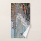Claude Monet - Der Strand von Etretat Badhandtuch Set (Handtuch)