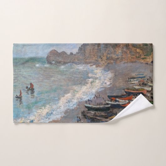 Claude Monet - Der Strand von Etretat Badhandtuch Set (Handtuch)