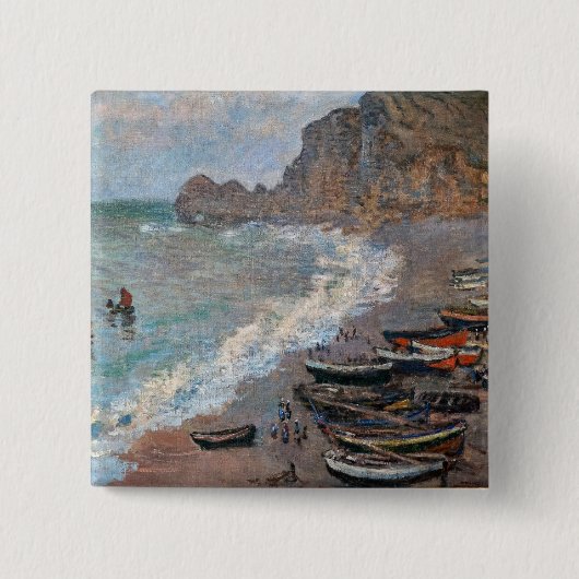 Claude Monet - Der Strand von Etretat Button (Vorderseite)