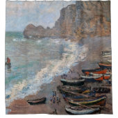 Claude Monet - Der Strand von Etretat Duschvorhang (Vorderseite)
