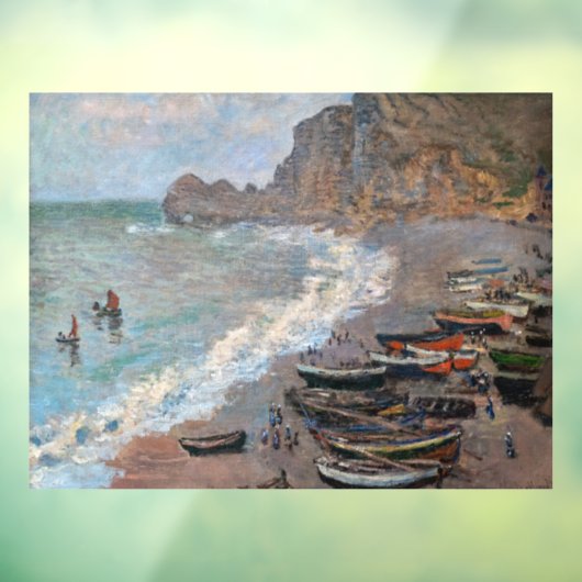Claude Monet - Der Strand von Etretat Fensteraufkleber (Blatt 3)