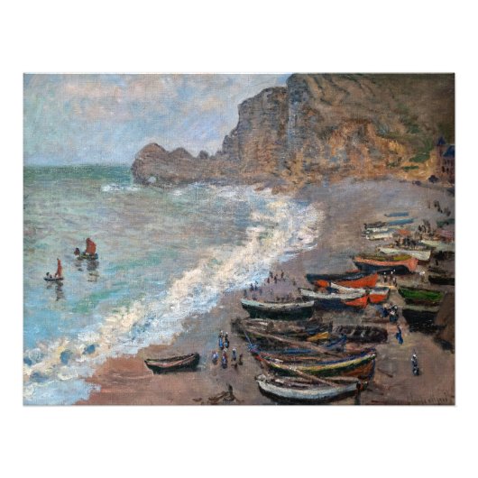 Claude Monet - Der Strand von Etretat Fotodruck (Vorne)