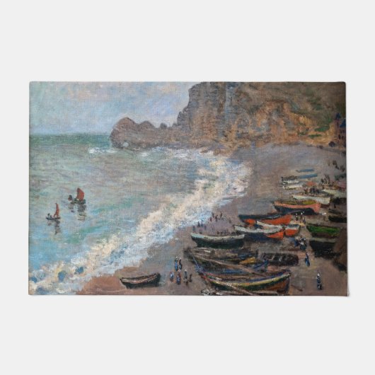 Claude Monet - Der Strand von Etretat Fußmatte (Vorderseite)