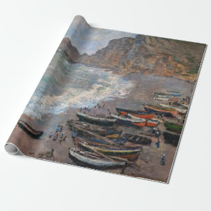 Claude Monet - Der Strand von Etretat Geschenkpapier