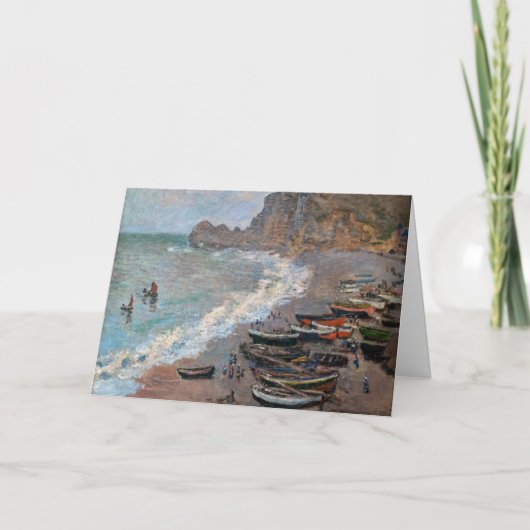 Claude Monet - Der Strand von Etretat Karte (Vorderseite)