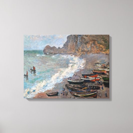 Claude Monet - Der Strand von Etretat Leinwanddruck (Vorderseite)
