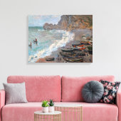 Claude Monet - Der Strand von Etretat Leinwanddruck (Insitu (Wohnzimmer))