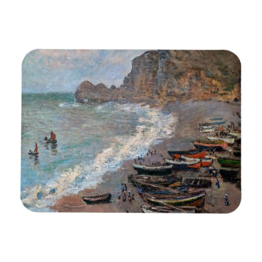 Claude Monet - Der Strand von Etretat Magnet (Horizontal)