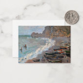 Claude Monet - Der Strand von Etretat Mitteilungskarte (Vorderseite/Rückseite Beispiel)