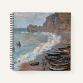 Claude Monet - Der Strand von Etretat Notizblock (Vorderseite)