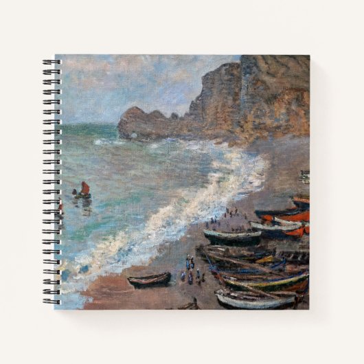 Claude Monet - Der Strand von Etretat Notizblock (Vorderseite)