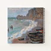 Claude Monet - Der Strand von Etretat Notizblock (Rückseite)