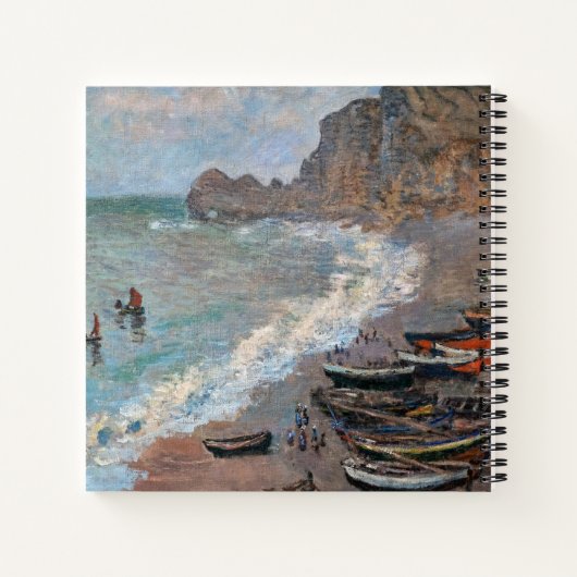Claude Monet - Der Strand von Etretat Notizblock (Rückseite)