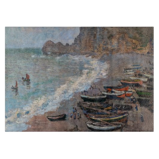 Claude Monet - Der Strand von Etretat Schneidebrett (Vorderseite)