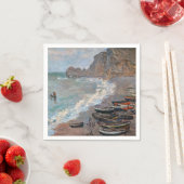 Claude Monet - Der Strand von Etretat Serviette (Beispiel)