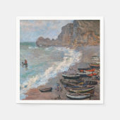 Claude Monet - Der Strand von Etretat Serviette (Vorderseite)